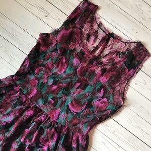 Urban Outfitters lace dress w/teal slip lining